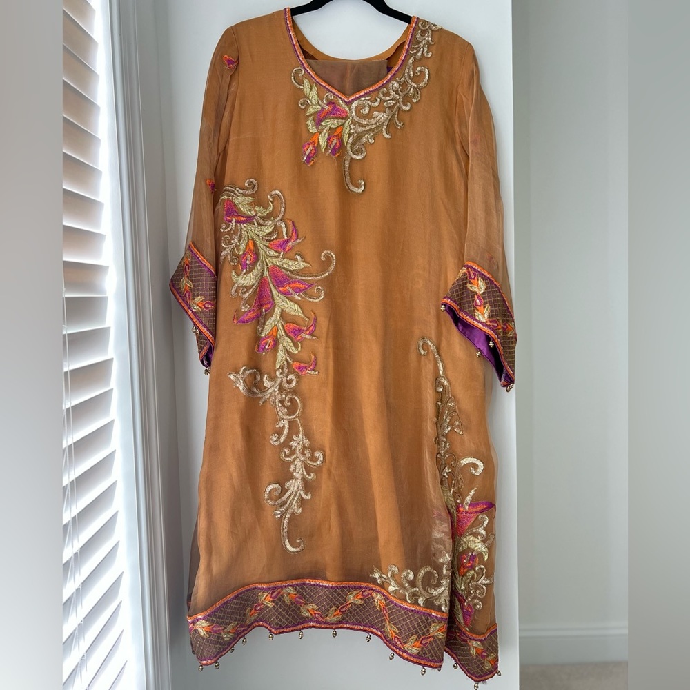 New! Womens Large Pakistani Salwar Kameez with sharara pants